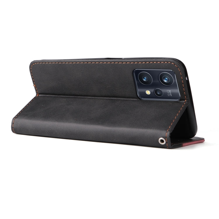 For OPPO Realme 9 Pro+ Stitching-Color PU Leather Phone Case