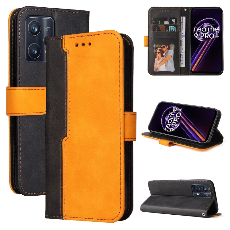 For OPPO Realme 9 Pro+ Stitching-Color PU Leather Phone Case