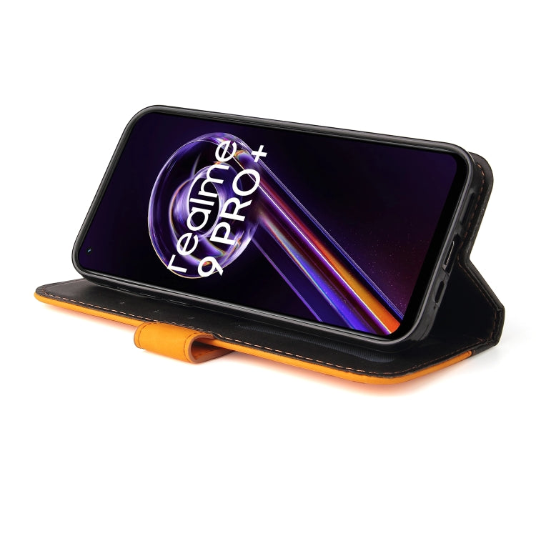 For OPPO Realme 9 Pro+ Stitching-Color PU Leather Phone Case