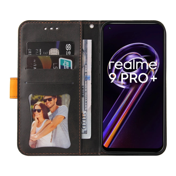For OPPO Realme 9 Pro+ Stitching-Color PU Leather Phone Case