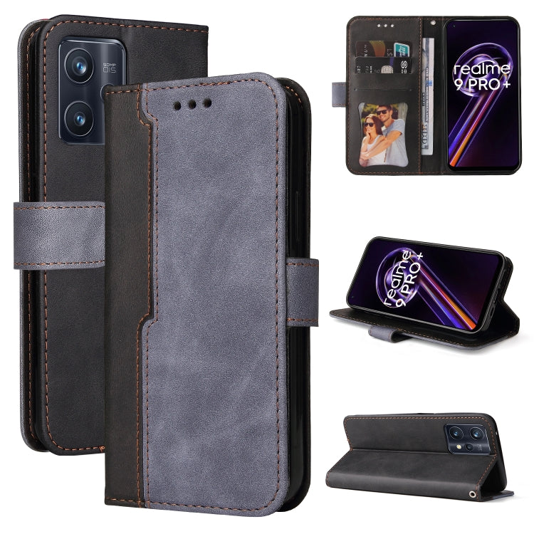 For OPPO Realme 9 Pro+ Stitching-Color PU Leather Phone Case