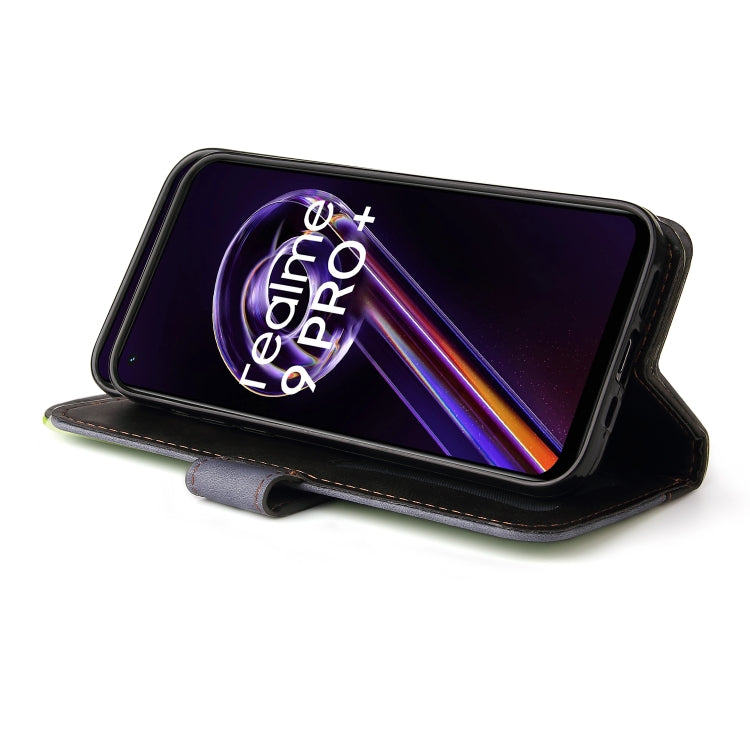 For OPPO Realme 9 Pro+ Stitching-Color PU Leather Phone Case