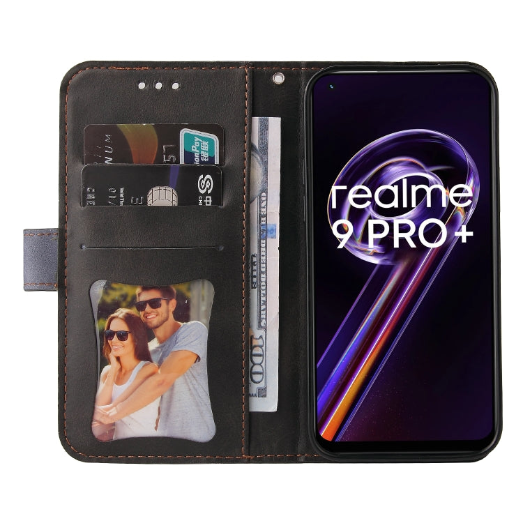 For OPPO Realme 9 Pro+ Stitching-Color PU Leather Phone Case