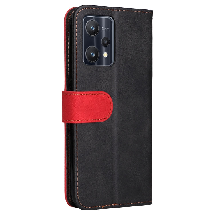 For OPPO Realme 9 Pro / V25 Stitching-Color PU Leather Phone Case