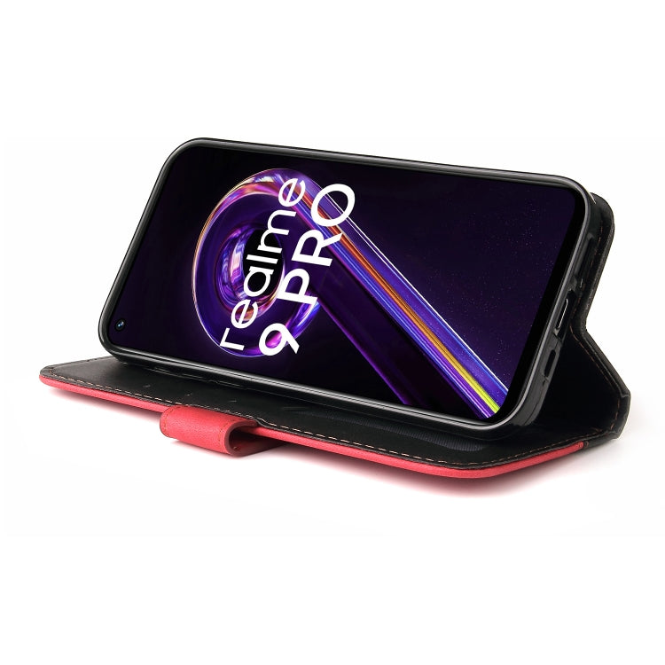 For OPPO Realme 9 Pro / V25 Stitching-Color PU Leather Phone Case