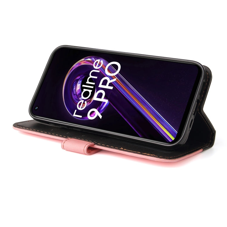 For OPPO Realme 9 Pro / V25 Stitching-Color PU Leather Phone Case