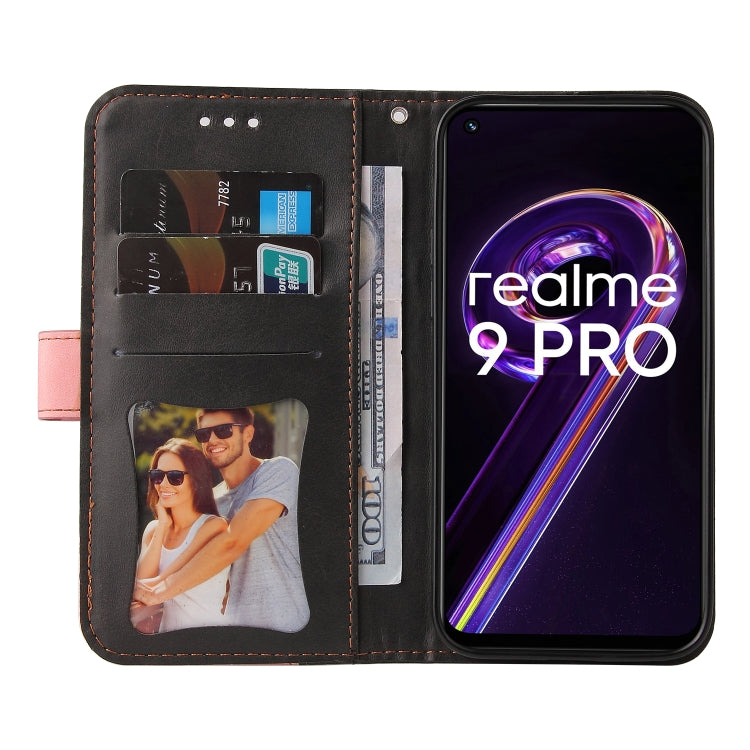 For OPPO Realme 9 Pro / V25 Stitching-Color PU Leather Phone Case
