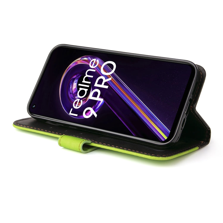 For OPPO Realme 9 Pro / V25 Stitching-Color PU Leather Phone Case