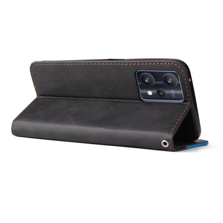 For OPPO Realme 9 Pro / V25 Stitching-Color PU Leather Phone Case