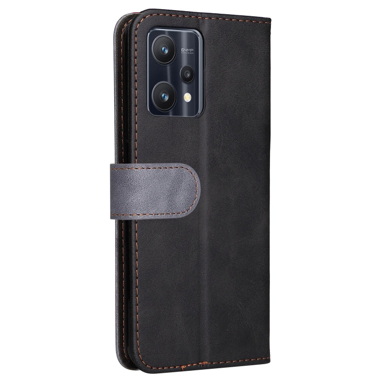 For OPPO Realme 9 Pro / V25 Stitching-Color PU Leather Phone Case