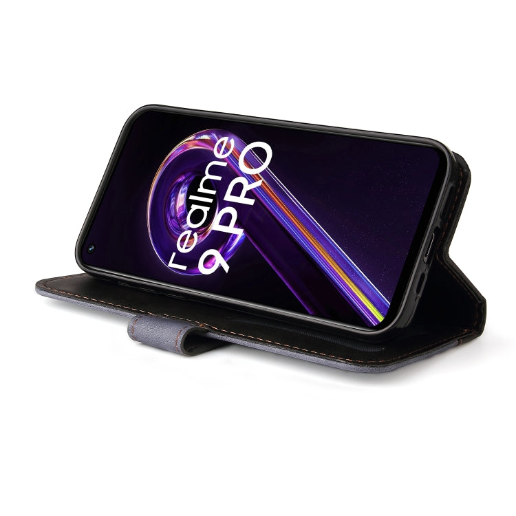 For OPPO Realme 9 Pro / V25 Stitching-Color PU Leather Phone Case