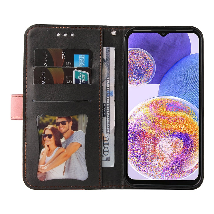 For Samsung Galaxy A23 / M23 / F23 Stitching-Color PU Leather Phone Case