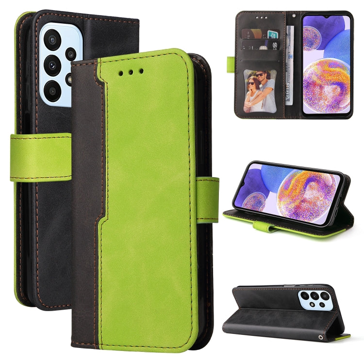For Samsung Galaxy A23 / M23 / F23 Stitching-Color PU Leather Phone Case