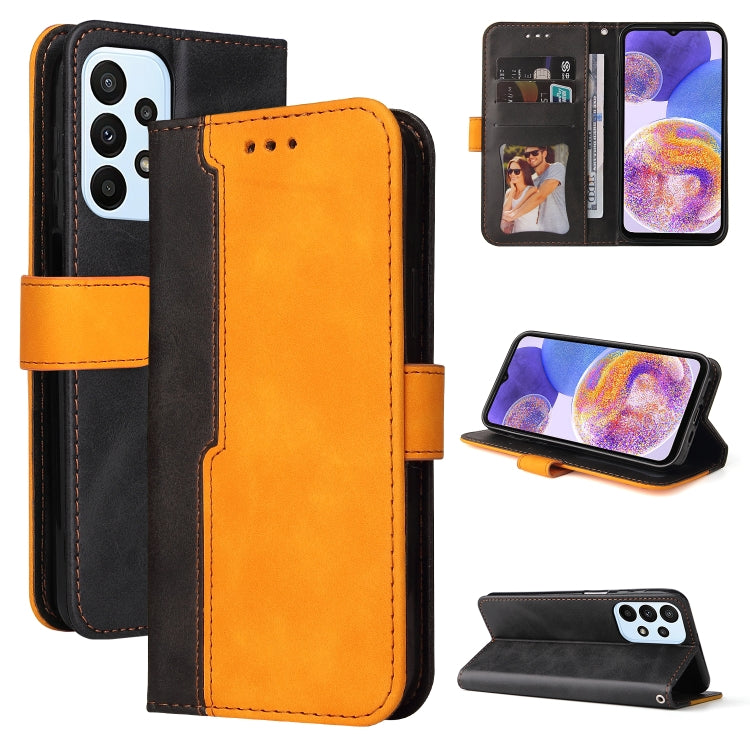 For Samsung Galaxy A23 / M23 / F23 Stitching-Color PU Leather Phone Case