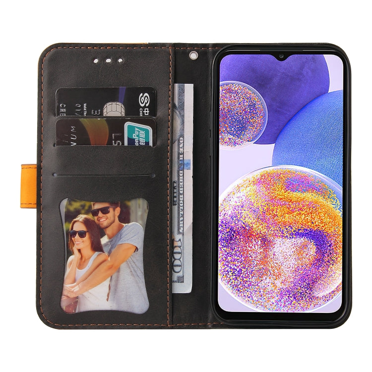 For Samsung Galaxy A23 / M23 / F23 Stitching-Color PU Leather Phone Case