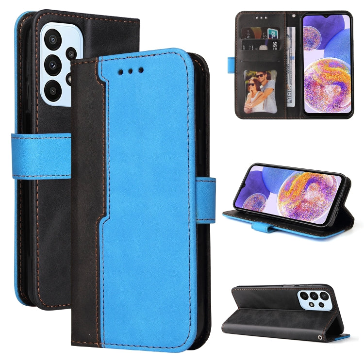 For Samsung Galaxy A23 / M23 / F23 Stitching-Color PU Leather Phone Case