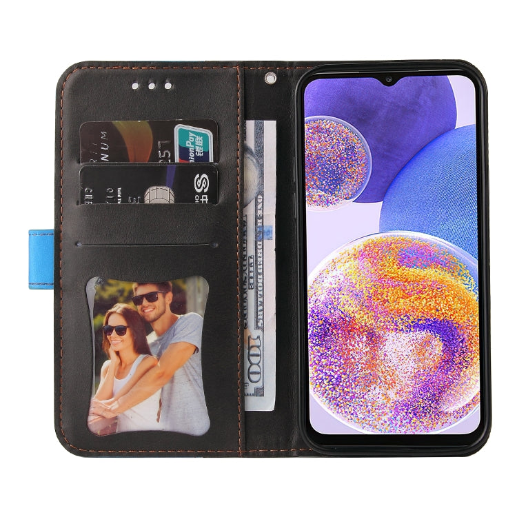 For Samsung Galaxy A23 / M23 / F23 Stitching-Color PU Leather Phone Case