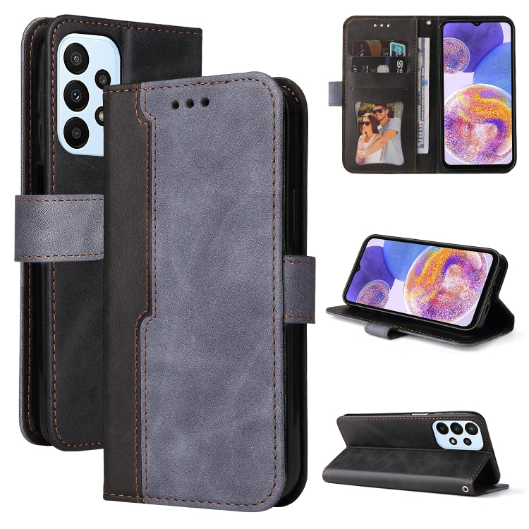 For Samsung Galaxy A23 / M23 / F23 Stitching-Color PU Leather Phone Case