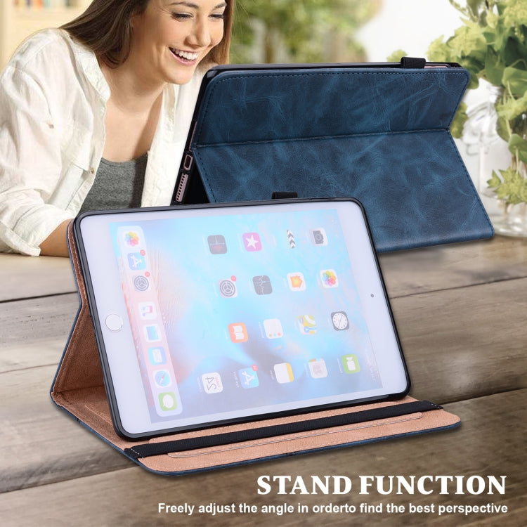Solid Color Embossed Striped Smart Leather Case For iPad 5 / 6 / 7 / 8 2017