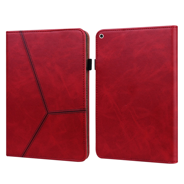 Solid Color Embossed Striped Smart Leather Case For iPad 5 / 6 / 7 / 8 2017