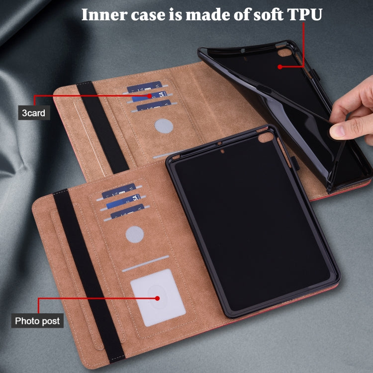 Solid Color Embossed Striped Smart Leather Case For iPad 5 / 6 / 7 / 8 2017