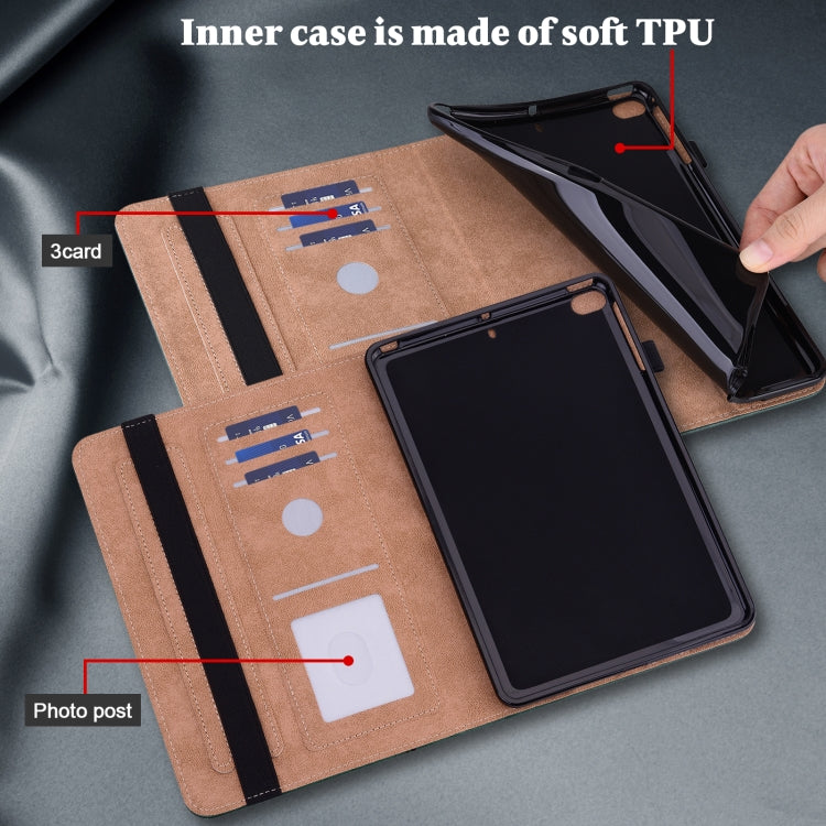 Solid Color Embossed Striped Smart Leather Case For iPad 5 / 6 / 7 / 8 2017