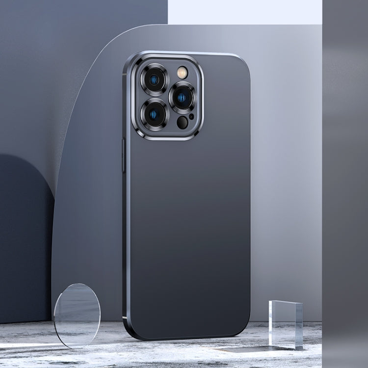 For iPhone 13 Pro Metal Lens Liquid Silicone Phone Case