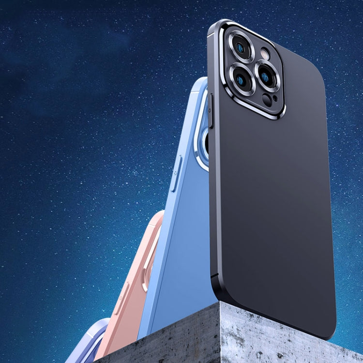 For iPhone 13 Pro Max Metal Lens Liquid Silicone Phone Case