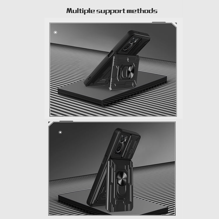 For OPPO Realme 9i / A36 / A76 Sliding Camshield Card Phone Case