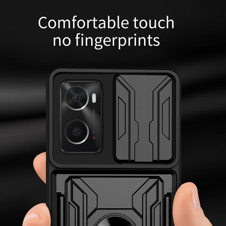 For OPPO Realme 9i / A36 / A76 Sliding Camshield Card Phone Case