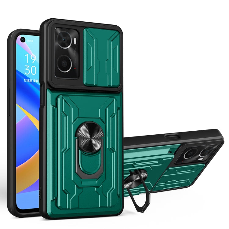 For OPPO Realme 9i / A36 / A76 Sliding Camshield Card Phone Case