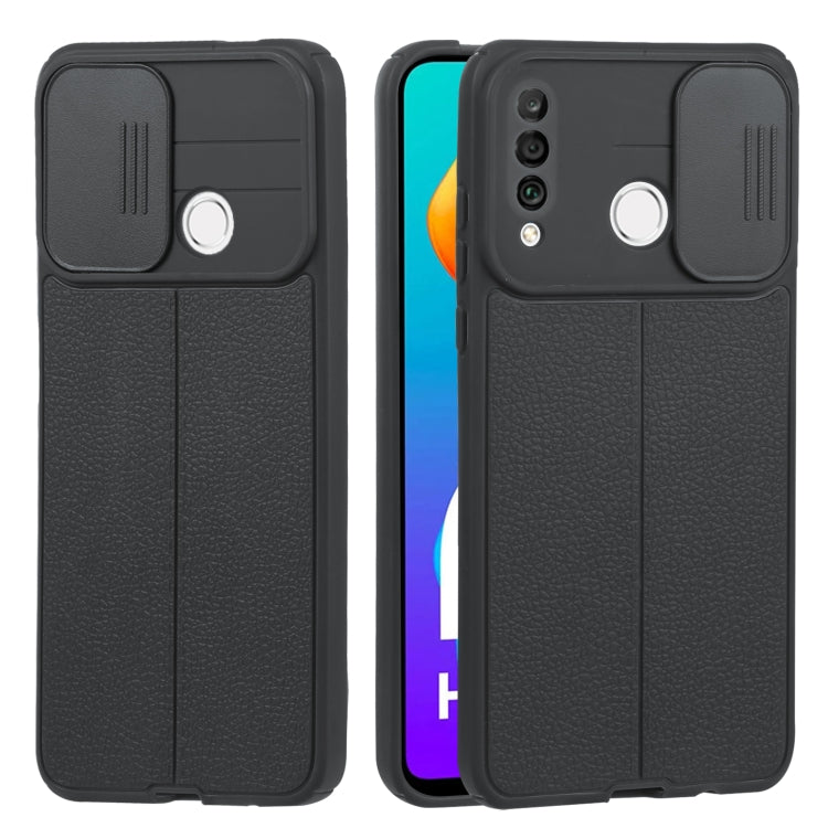 For Huawei P30 Lite Litchi Texture Sliding Camshield TPU Phone Case