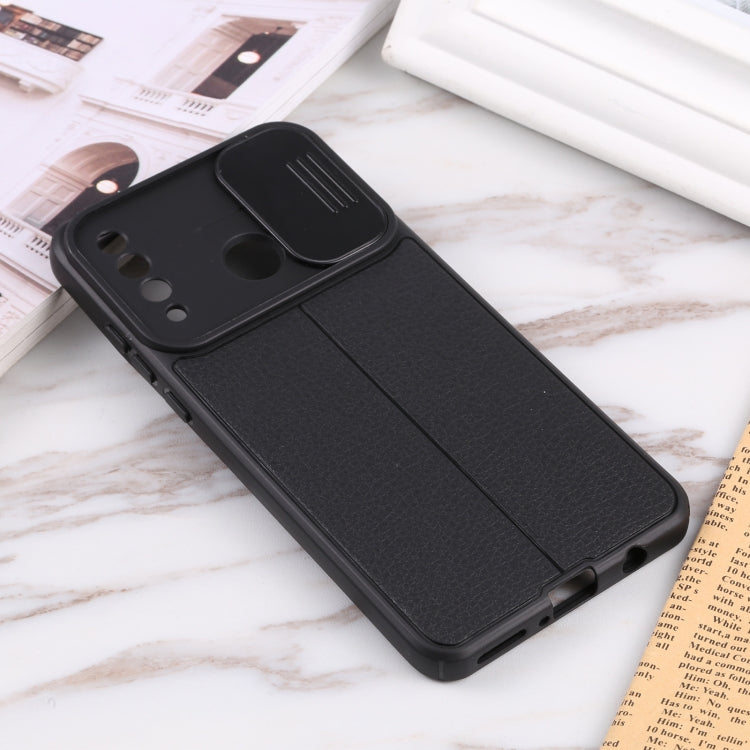 For Huawei P30 Lite Litchi Texture Sliding Camshield TPU Phone Case