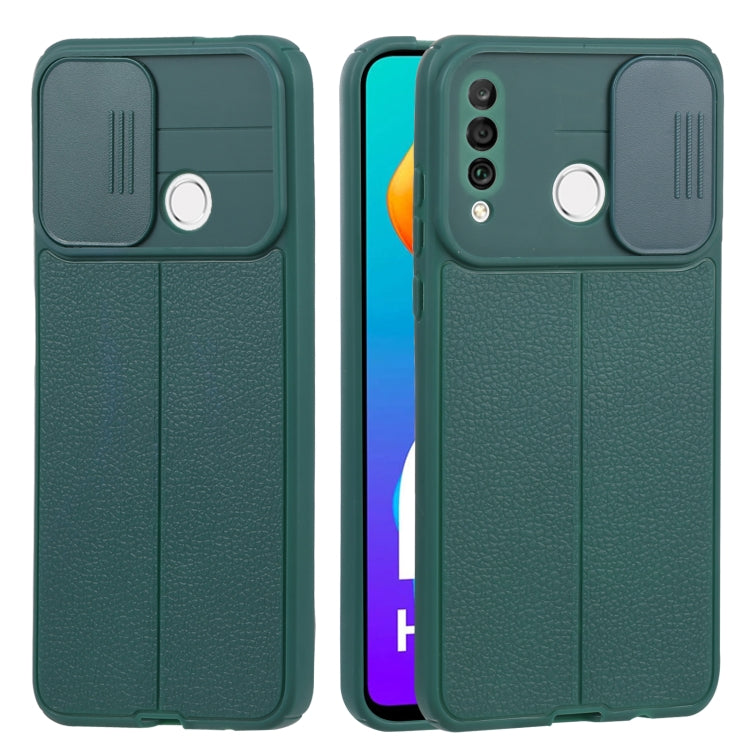 For Huawei P30 Lite Litchi Texture Sliding Camshield TPU Phone Case