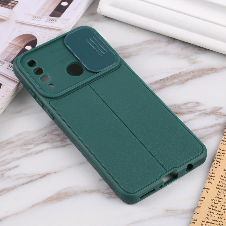 For Huawei P30 Lite Litchi Texture Sliding Camshield TPU Phone Case