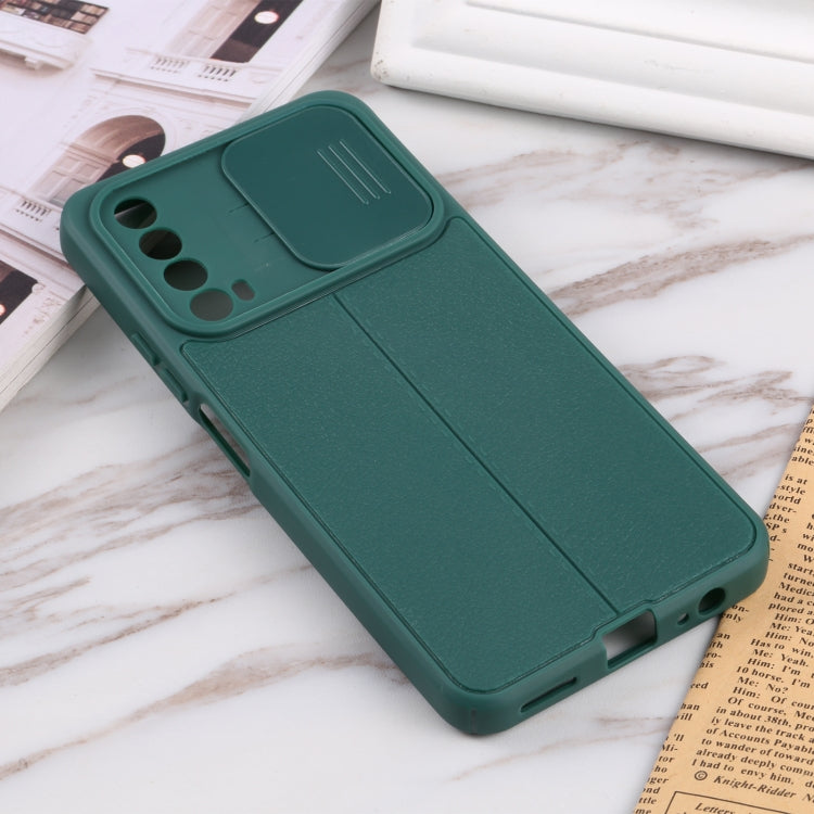 For Huawei Y7a / P Smart 2021 Litchi Texture Sliding Camshield TPU Phone Case