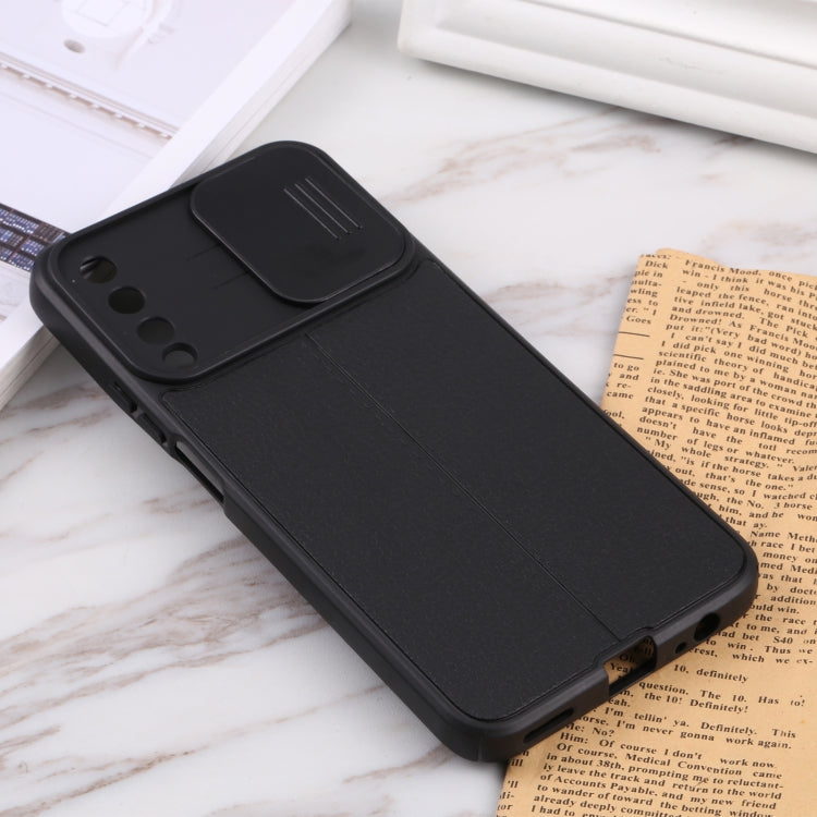 For Huawei Y9s Litchi Texture Sliding Camshield TPU Phone Case
