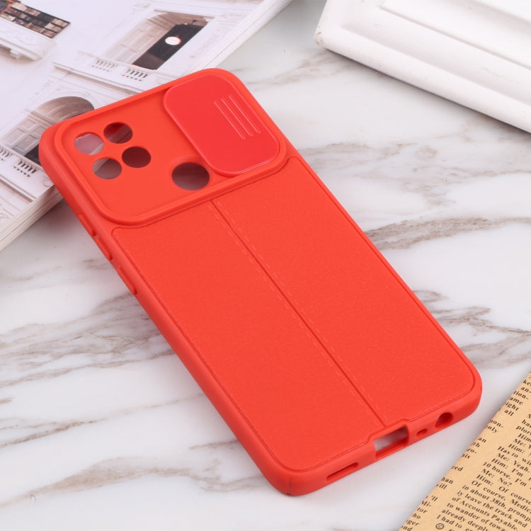 For OPPO A15 / A15s Litchi Texture Sliding Camshield TPU Phone Case