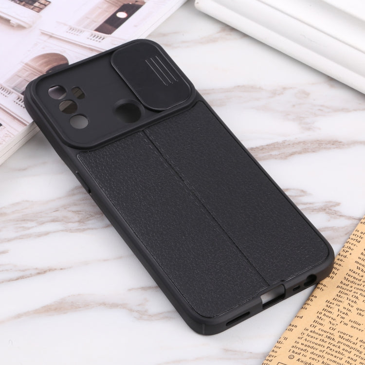 For OPPO A53 2020/ A32 5G / A33 2020 / A53s Litchi Texture Sliding Camshield TPU Phone Case