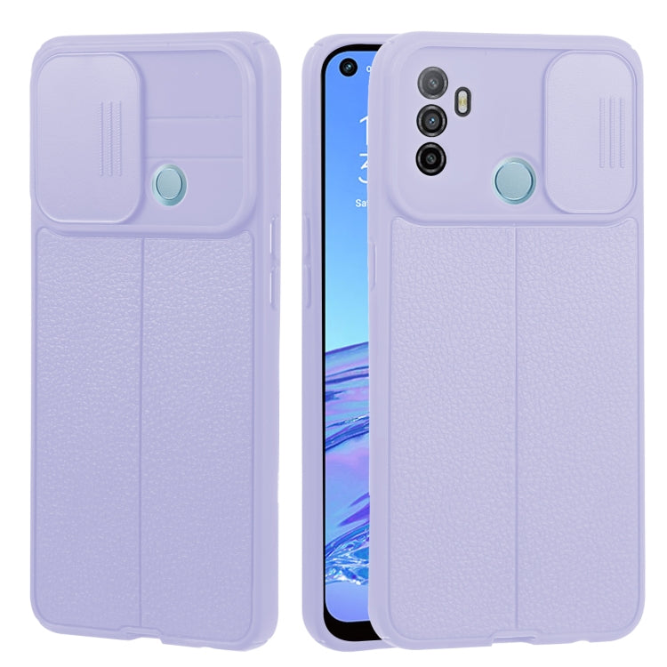 For OPPO A53 2020/ A32 5G / A33 2020 / A53s Litchi Texture Sliding Camshield TPU Phone Case