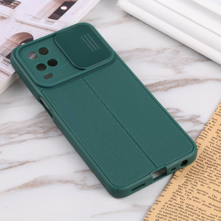 For OPPO A54 4G Litchi Texture Sliding Camshield TPU Phone Case