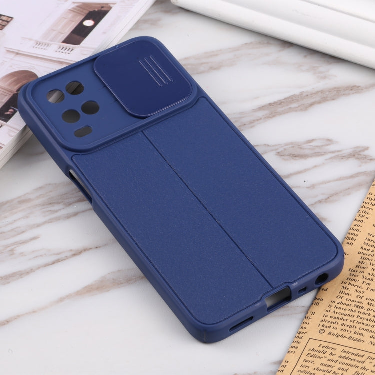 For OPPO A54 4G Litchi Texture Sliding Camshield TPU Phone Case