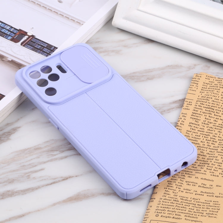 For OPPO A94 4G / Reno5 F / Reno5 Lite / F19 Litchi Texture Sliding Camshield TPU Phone Case