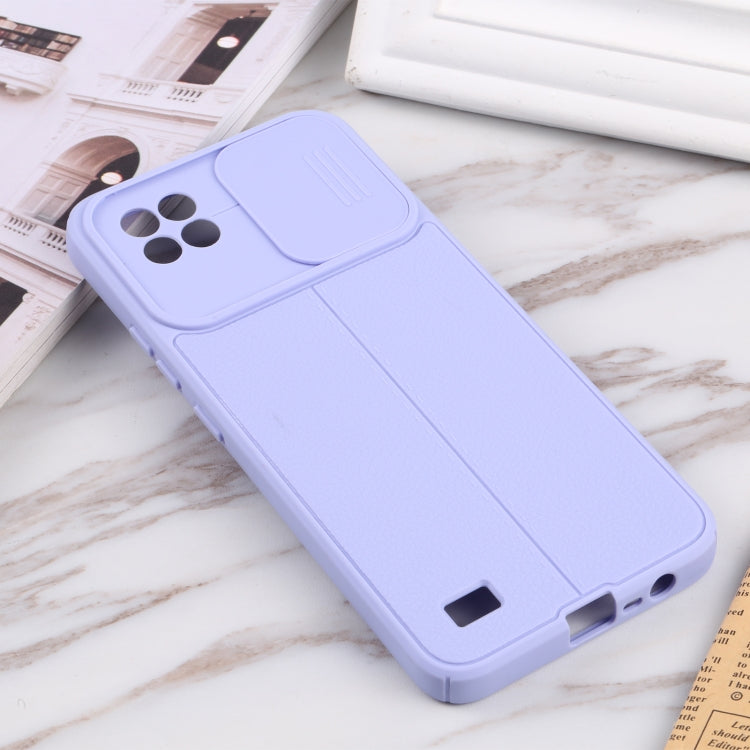 For OPPO Realme C11 / C20 Litchi Texture Sliding Camshield TPU Phone Case