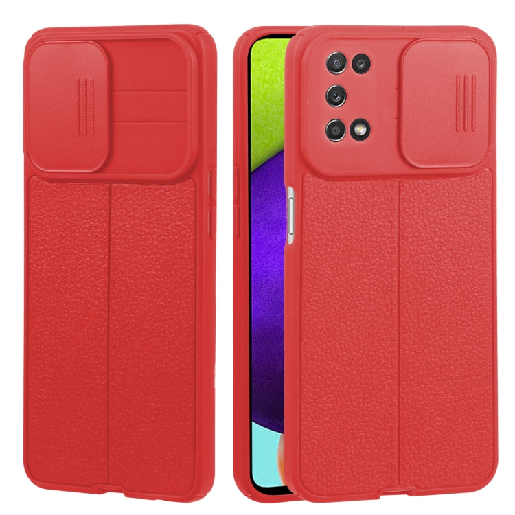 For Samsung Galaxy A52 5G / 4G Litchi Texture Sliding Camshield TPU Phone Case