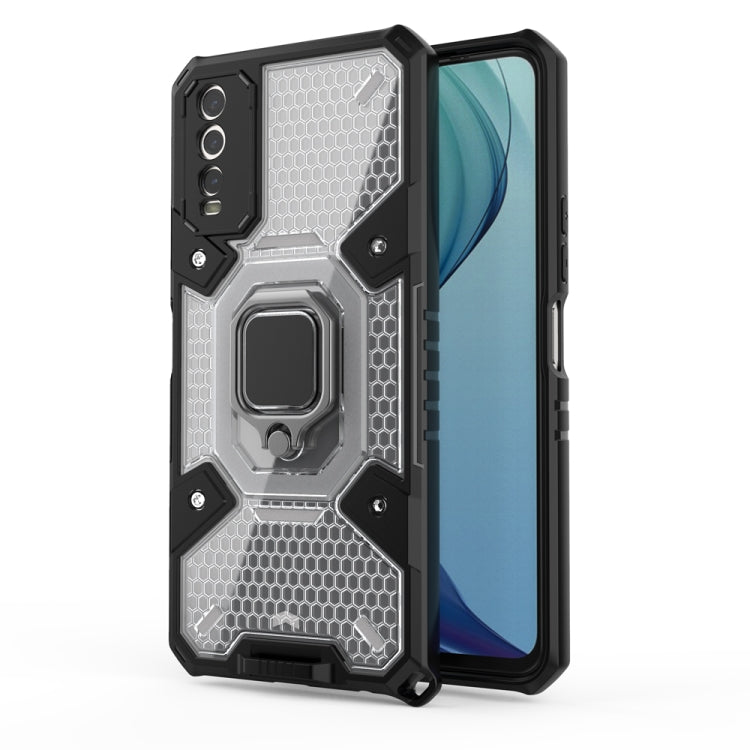 For vivo Y20 Space PC+TPU Shockproof Phone Case with Ring Holder