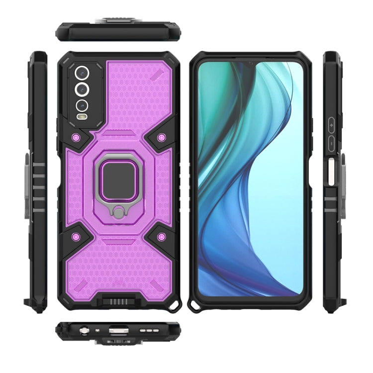 For vivo Y20 Space PC+TPU Shockproof Phone Case with Ring Holder