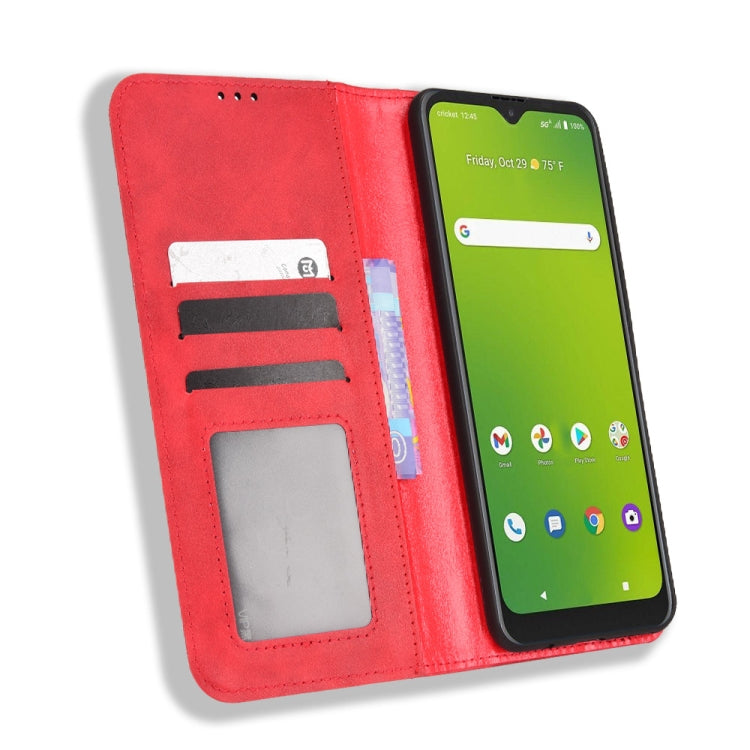 For Cricket Dream 5G / AT&T Radiant Max 5 Magnetic Buckle Retro Texture Leather Phone Case