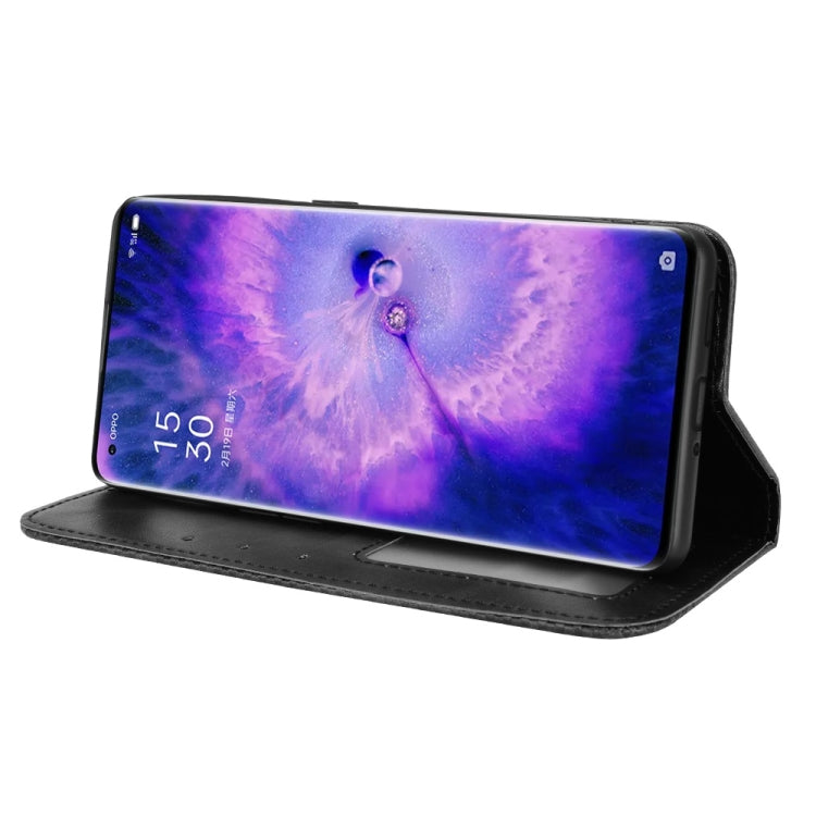 For OPPO Find X5 Magnetic Buckle Retro Texture Leather Phone Case