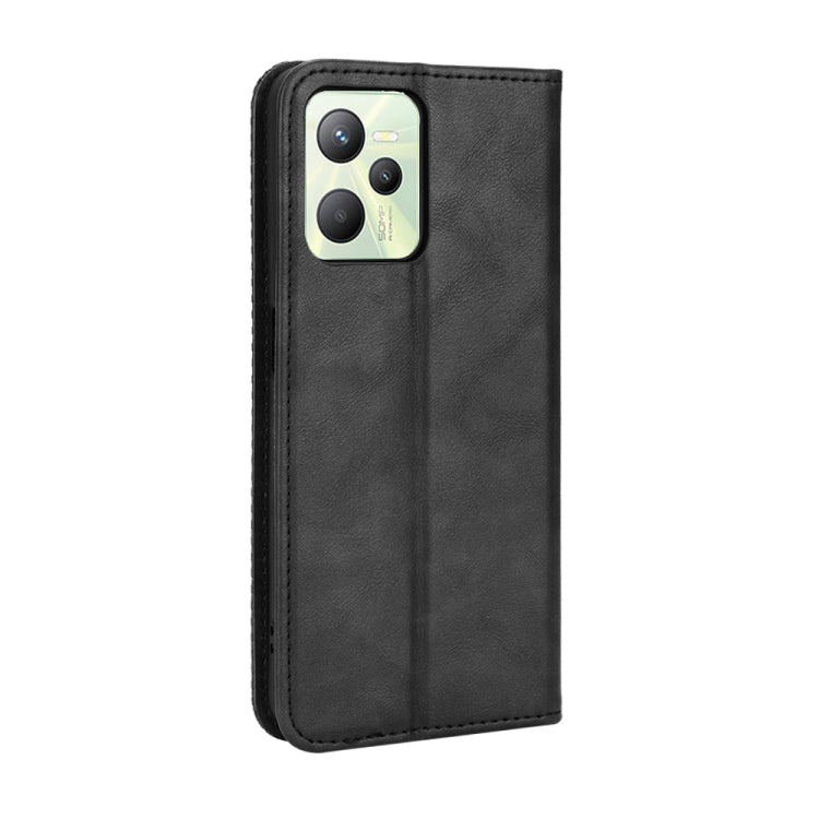 For OPPO Realme C35 Magnetic Buckle Retro Texture Leather Phone Case